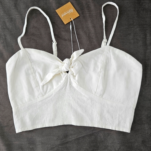 NEW Sexy Crop Top - Creme, Linen - Picture 1 of 2